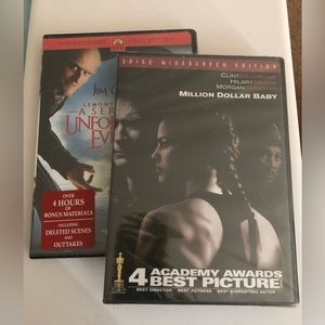 BRAND NEW MILLION DOLLAR BABY/ A SERIES of UNFORTUNATE EVENTS DVD MOVIES